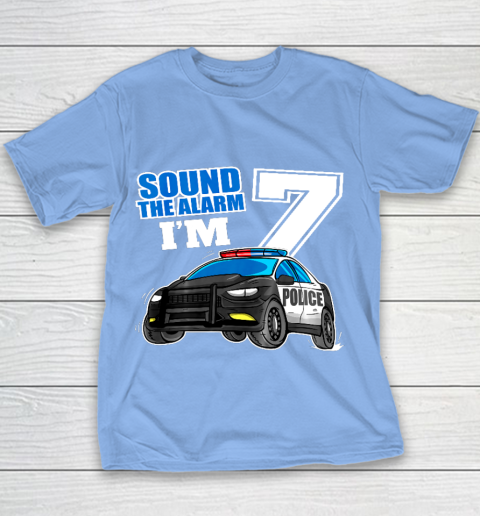 Kids Police Car 7th Birthday Shirt Boy 7 Cop Policeman Officer 7 Year Old Youth T-Shirt 8