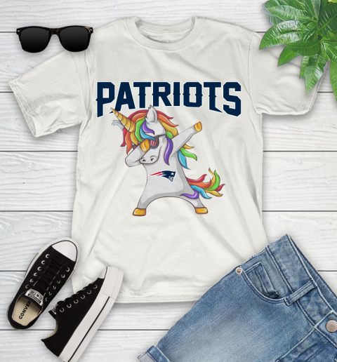 New England Patriots NFL Football Funny Unicorn Dabbing Sports Youth T-Shirt