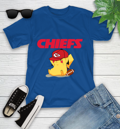 NFL Pikachu Football Sports Kansas City Chiefs Youth T-Shirt 9