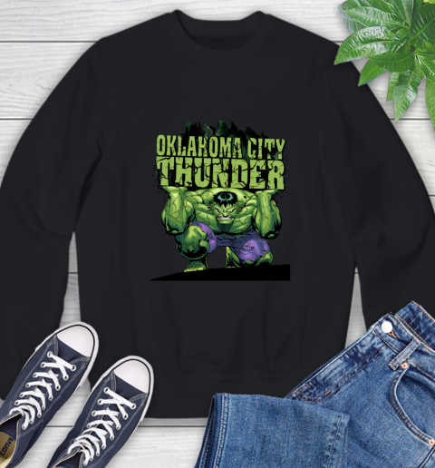 Oklahoma City Thunder NBA Basketball Incredible Hulk Marvel Avengers Sports Sweatshirt 2