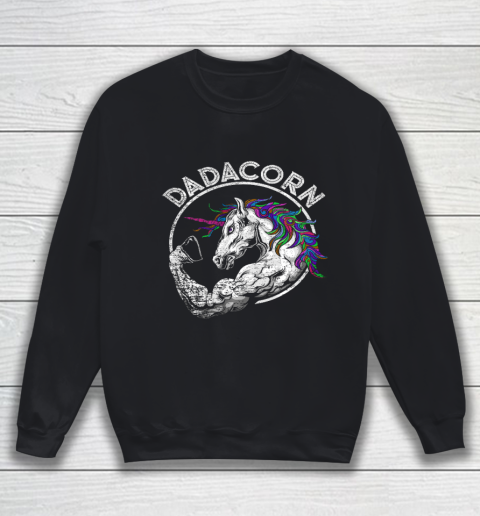 Dadacorn T Shirt Unicorn Muscle Dad Baby Fathers Day Gift Sweatshirt