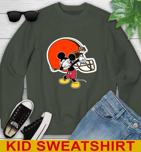 Cleveland Browns NFL Football Dabbing Mickey Disney Sports Youth Sweatshirt 9