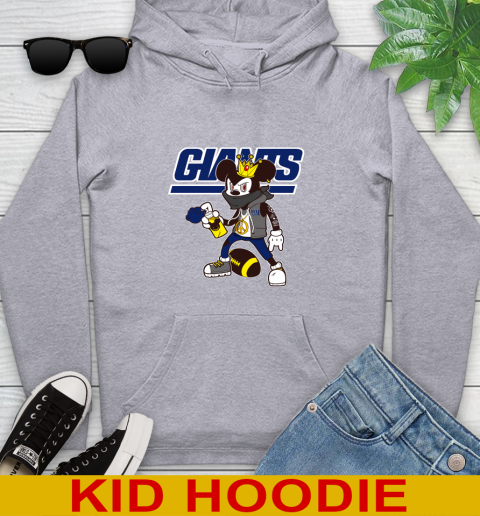 New York Giants NFL Football Mickey Peace Sign Sports Youth Hoodie 6
