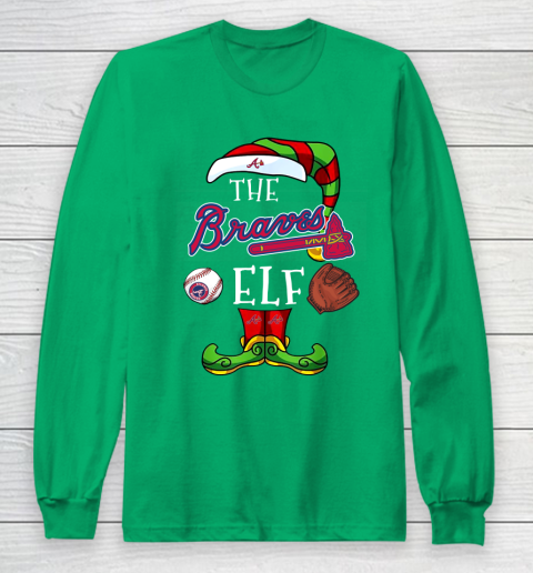 Atlanta Braves Christmas ELF Funny MLB Long Sleeve T-Shirt 4