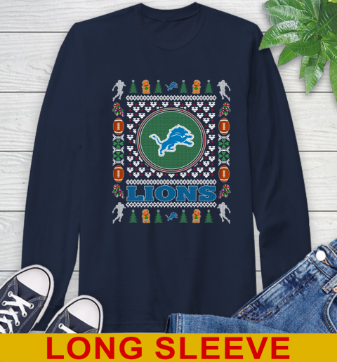 Detroit Lions Merry Christmas NFL Football Loyal Fan Long Sleeve T-Shirt 3