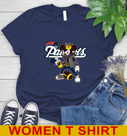 New England Patriots NFL Football Mickey Peace Sign Sports Women's T-Shirt 12