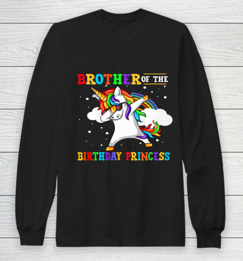 Brother of the Birthday Princess Unicorn Girl Long Sleeve T-Shirt