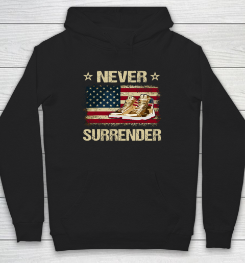 Never Surrender Gold Sneakers Pro Trump 2024 Hoodie