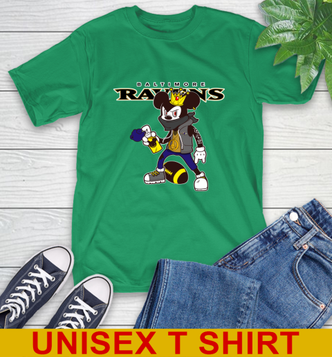 Baltimore Ravens NFL Football Mickey Peace Sign Sports T-Shirt 7