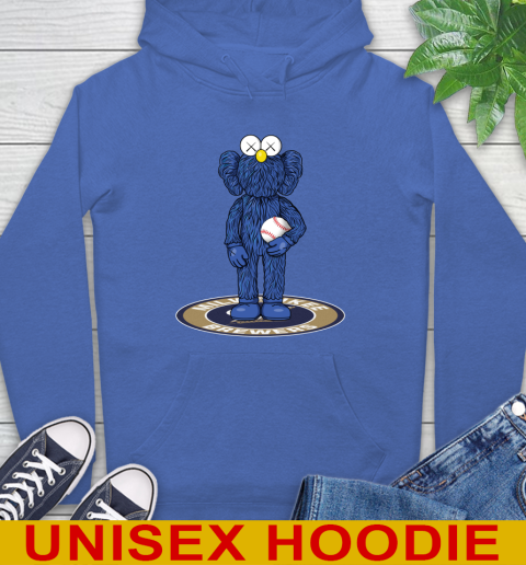 MLB Baseball Milwaukee Brewers Kaws Bff Blue Figure Shirt Hoodie 9