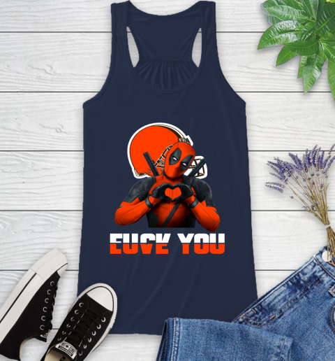 NHL Cleveland Browns Deadpool Love You Fuck You Football Sports Racerback Tank 9