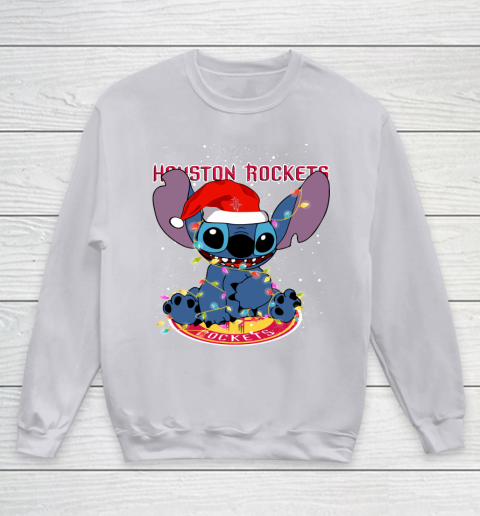 Houston Rockets NBA noel stitch Basketball Christmas Youth Sweatshirt 2