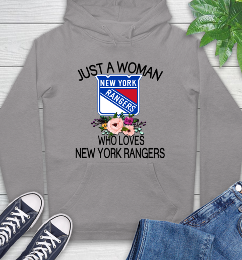 NHL Just A Woman Who Loves New York Rangers Hockey Sports Hoodie 4
