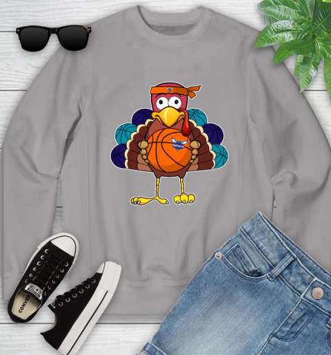 Charlotte Hornets Turkey thanksgiving day Youth Sweatshirt 4