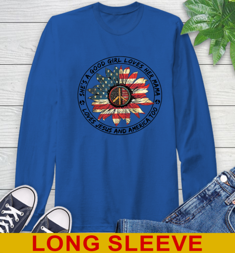 America sunflower she's a good girl loves her mama shirt 54