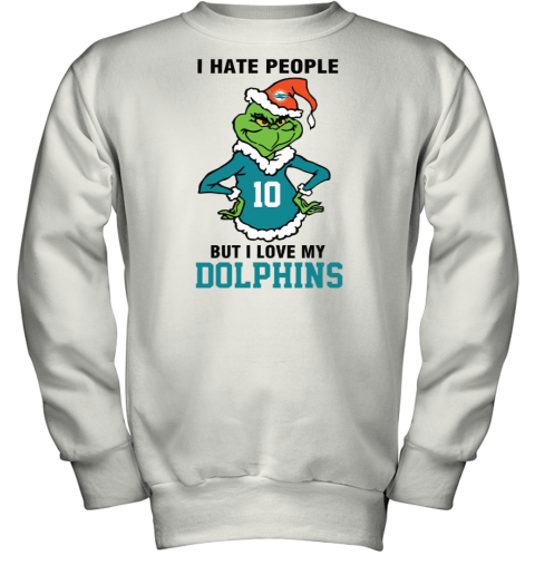 I Hate People But I Love My Dolphins Miami Dolphins NFL Teams Youth Sweatshirt