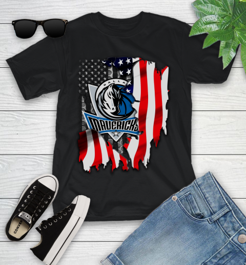 Dallas Mavericks NBA Basketball American Flag Youth T-Shirt