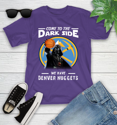 NBA Come To The Dark Side We Have Denver Nuggets Star Wars Darth Vader Basketball Youth T-Shirt 3