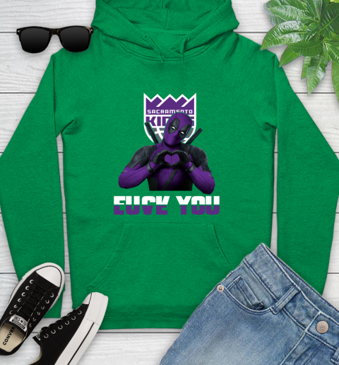 NBA Sacramento Kings Deadpool Love You Fuck You Basketball Sports Youth Hoodie 9