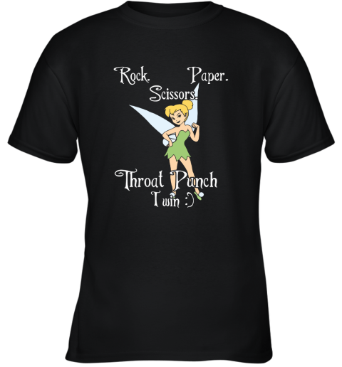 Rock Paper Scissors Throat Punch I Win Tinker Bell Youth T-Shirt