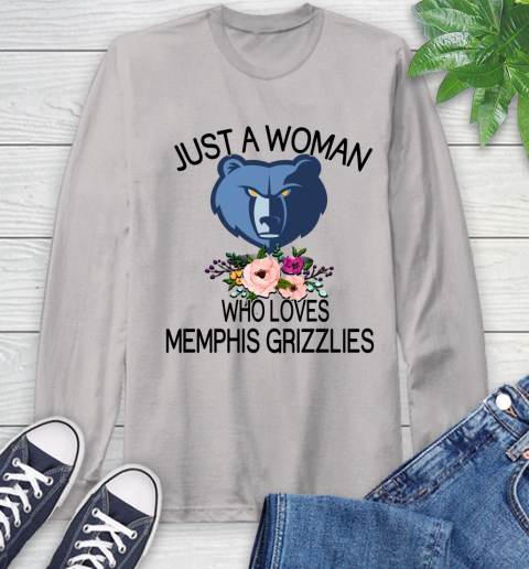 NBA Just A Woman Who Loves Memphis Grizzlies Basketball Sports Long Sleeve T-Shirt 11