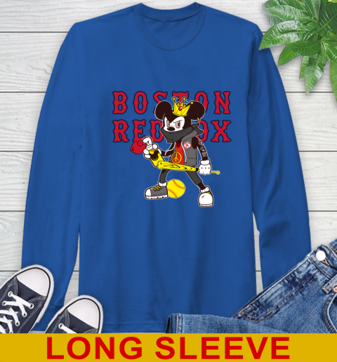 Boston Red Sox MLB Baseball Mickey Peace Sign Sports Long Sleeve T-Shirt 9