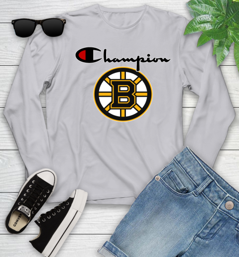 NHL Hockey Boston Bruins Champion Shirt Youth Long Sleeve 3