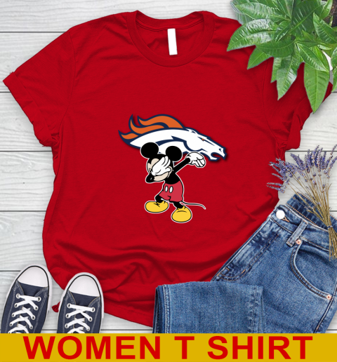 Denver Broncos NFL Football Dabbing Mickey Disney Sports Women's T-Shirt 10