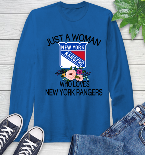 NHL Just A Woman Who Loves New York Rangers Hockey Sports Long Sleeve T-Shirt 7