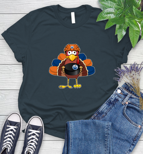 Edmonton Oilers Turkey Thanksgiving Day Women's T-Shirt 9 Edmonton Oilers Turkey Thanksgiving Day Women's T-Shirt - Image 9