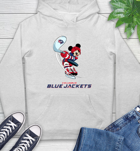 NHL Hockey Columbus Blue Jackets Cheerful Mickey Mouse Shirt Hoodie 2