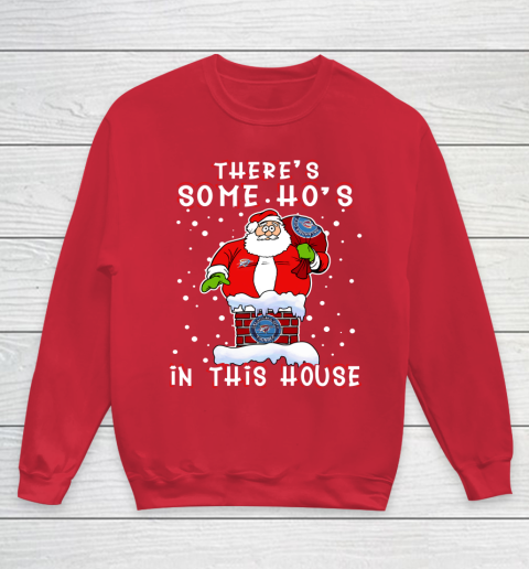 Oklahoma City Thunder Christmas There Is Some Hos In This House Santa Stuck In The Chimney NBA Youth Sweatshirt - Image 8