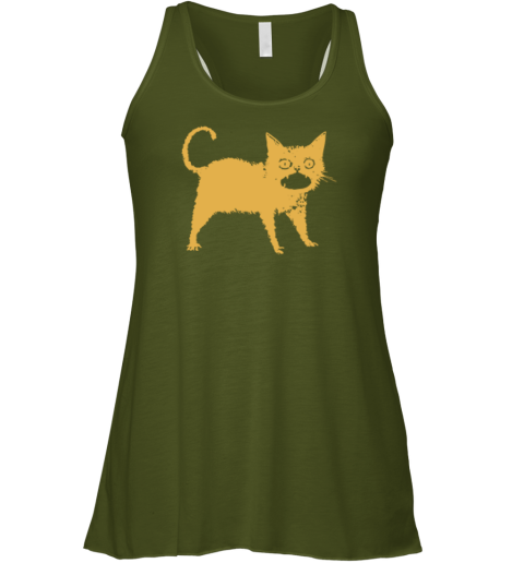 gqh6 horrible japanese cat premium flowy tank 32 front military green