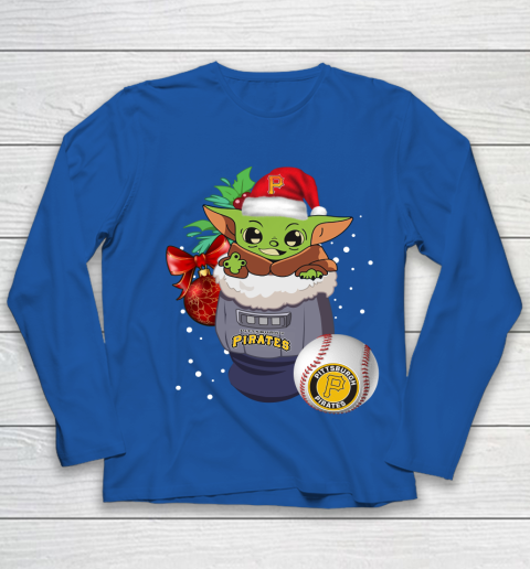 Pittsburgh Pirates Christmas Baby Yoda Star Wars Funny Happy MLB Youth Long Sleeve 9