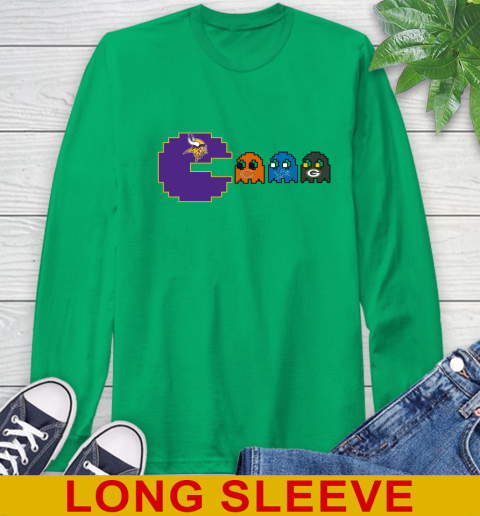 Minnesota Vikings NFL Football Pac Man Champion Long Sleeve T-Shirt 7