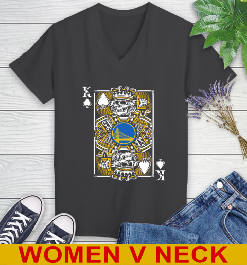 Golden State Warriors NBA Basketball The King Of Spades Death Cards Shirt Women's V-Neck T-Shirt 8