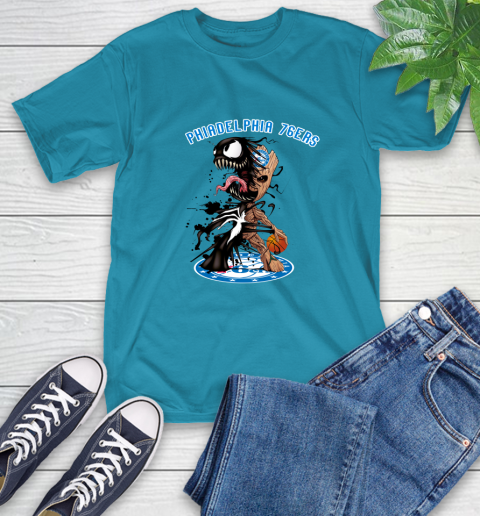 NBA Philadelphia 76ers Basketball Venom Groot Guardians Of The Galaxy T-Shirt 8