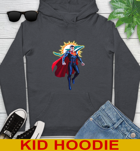 NFL Superman DC Sports Football Miami Dolphins Youth Hoodie 9