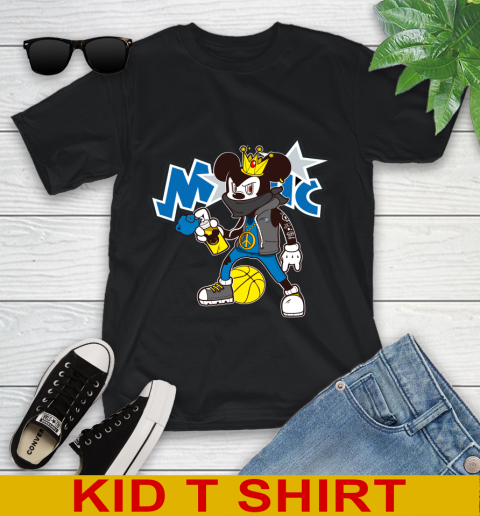 Orlando Magic NBA Basketball Mickey Peace Sign Sports Youth T-Shirt 2