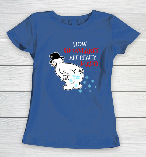 Funny Snowman How Snowflake Are Really Made Christmas Cutome Women's T-Shirt 6
