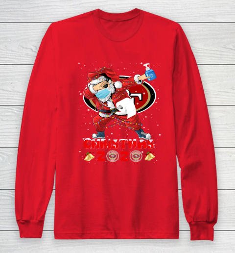 San Francisco 49ers Funny Santa Claus Dabbing Christmas 2020 NFL Long Sleeve T-Shirt 7