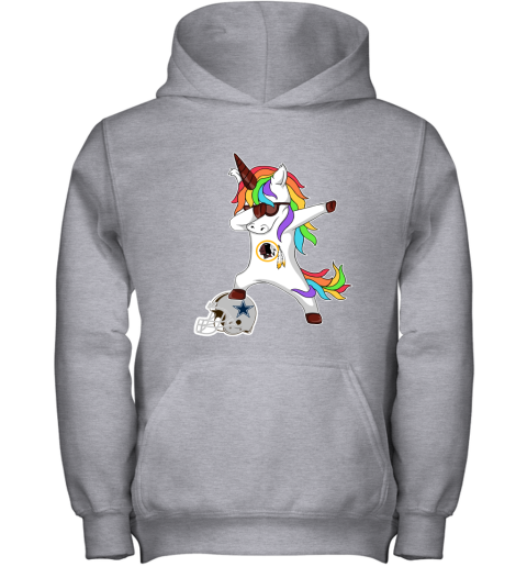 Football Dabbing Unicorn Steps On Helmet Washington Redskins Youth Hoodie