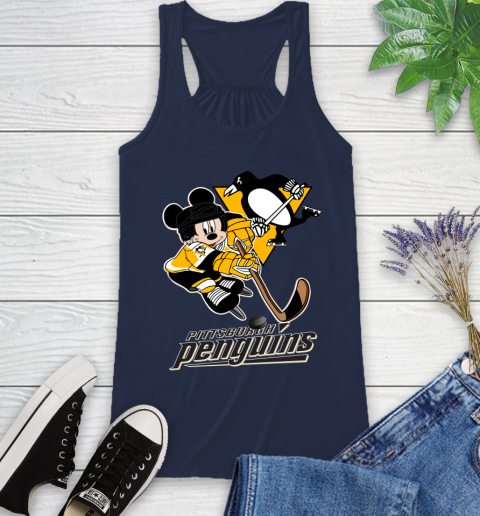 NHL Pittsburgh Penguins Mickey Mouse Disney Hockey T Shirt Racerback Tank 10
