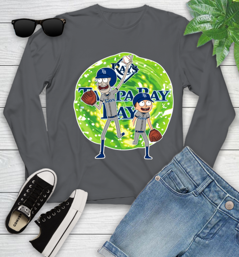 MLB Tampa Bay Rays Rick And Morty Baseball Sports Youth Long Sleeve 8