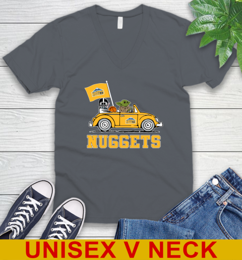 NBA Basketball Denver Nuggets Darth Vader Baby Yoda Driving Star Wars Shirt V-Neck T-Shirt 5