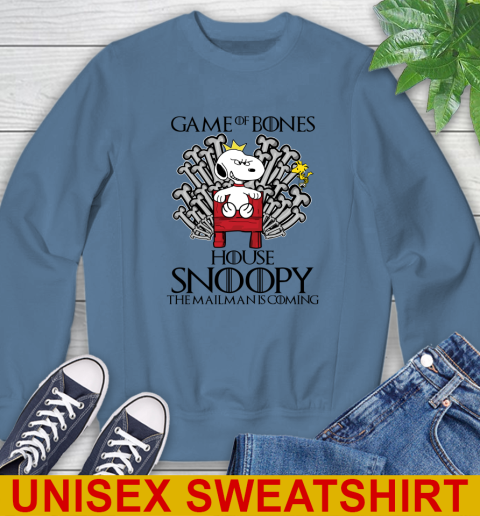 Game of bones house snoopy the mailman is coming tshirt 29