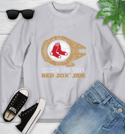 MLB Come To The Boston Red Sox Side Star Wars Baseball Sports Youth Sweatshirt 3