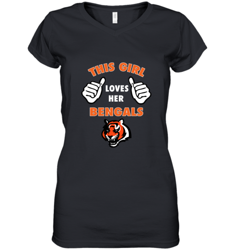 This Girl Loves Her Cincinnati Bengals NFL Women's V-Neck T-Shirt