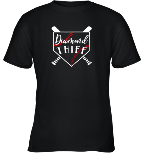 Diamond Thief Baseball Softball School Sport Funny Youth T-Shirt