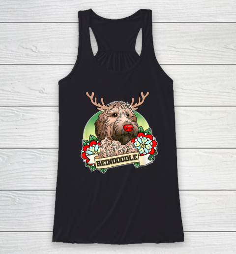Reindoodle  Reindeer Doodle  Christmas Dog Racerback Tank